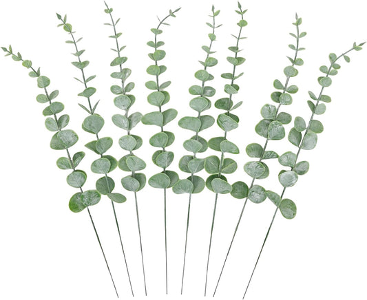 80pcs Artificial Eucalyptus Stems Fake Eucalyptus Leaves Stems Real Touch Leaf Branches for Flower Bouquet Wedding Easter Centerpiece Spring Home Office Decor