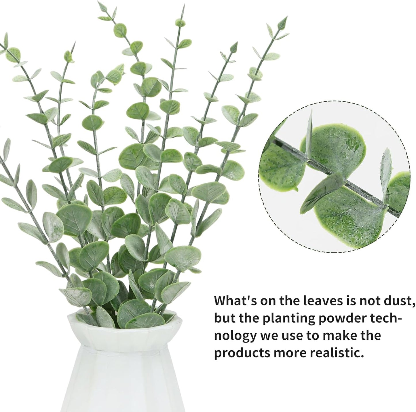 80pcs Artificial Eucalyptus Stems Fake Eucalyptus Leaves Stems Real Touch Leaf Branches for Flower Bouquet Wedding Easter Centerpiece Spring Home Office Decor