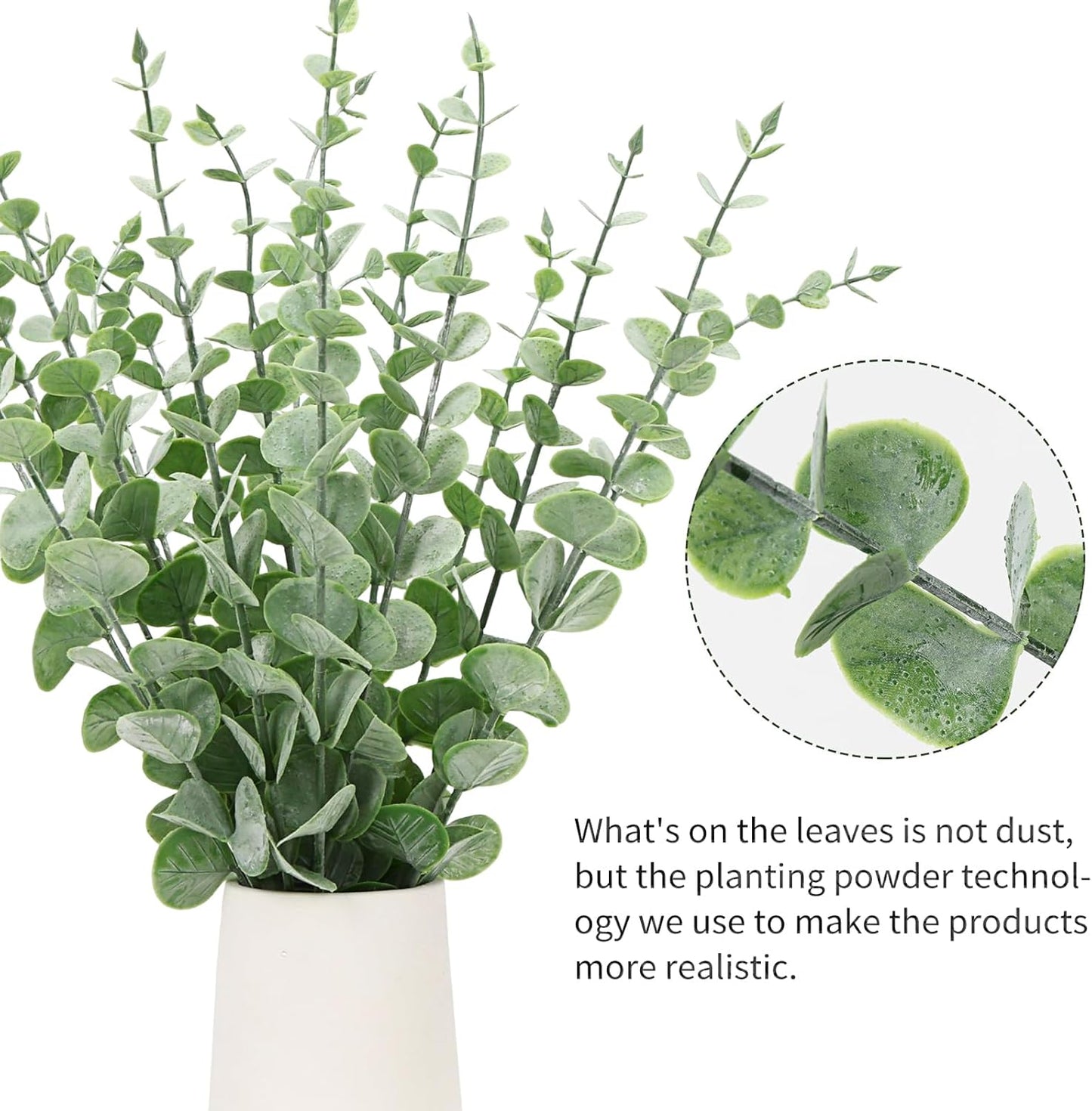 80pcs Artificial Eucalyptus Stems Fake Eucalyptus Leaves Stems Real Touch Leaf Branches for Flower Bouquet Wedding Easter Centerpiece Spring Home Office Decor