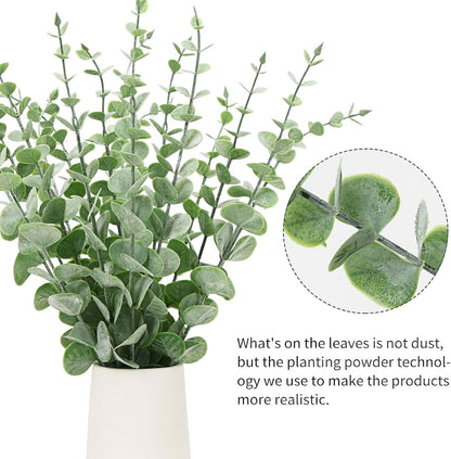 80pcs Artificial Eucalyptus Stems Fake Eucalyptus Leaves Stems Real Touch Leaf Branches for Flower Bouquet Wedding Easter Centerpiece Spring Home Office Decor