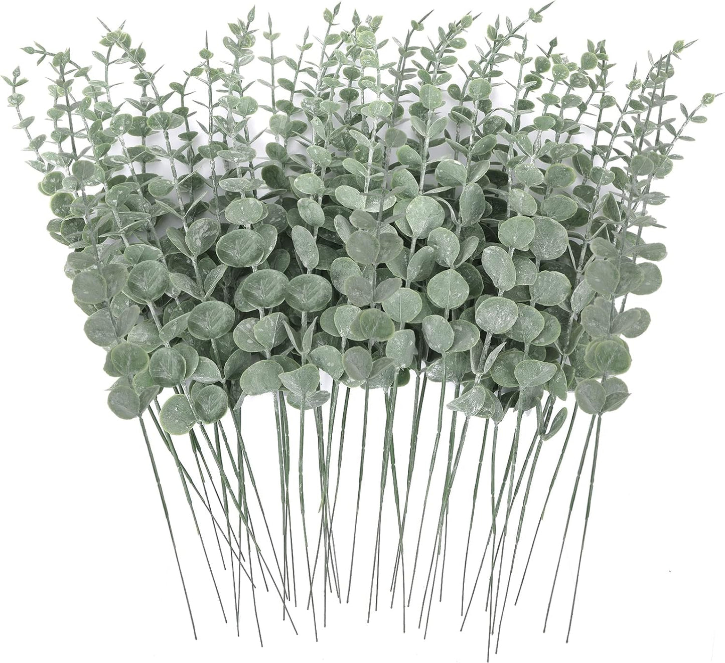 80pcs Artificial Eucalyptus Stems Fake Eucalyptus Leaves Stems Real Touch Leaf Branches for Flower Bouquet Wedding Easter Centerpiece Spring Home Office Decor