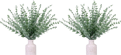 80pcs Artificial Eucalyptus Stems Fake Eucalyptus Leaves Stems Real Touch Leaf Branches for Flower Bouquet Wedding Easter Centerpiece Spring Home Office Decor