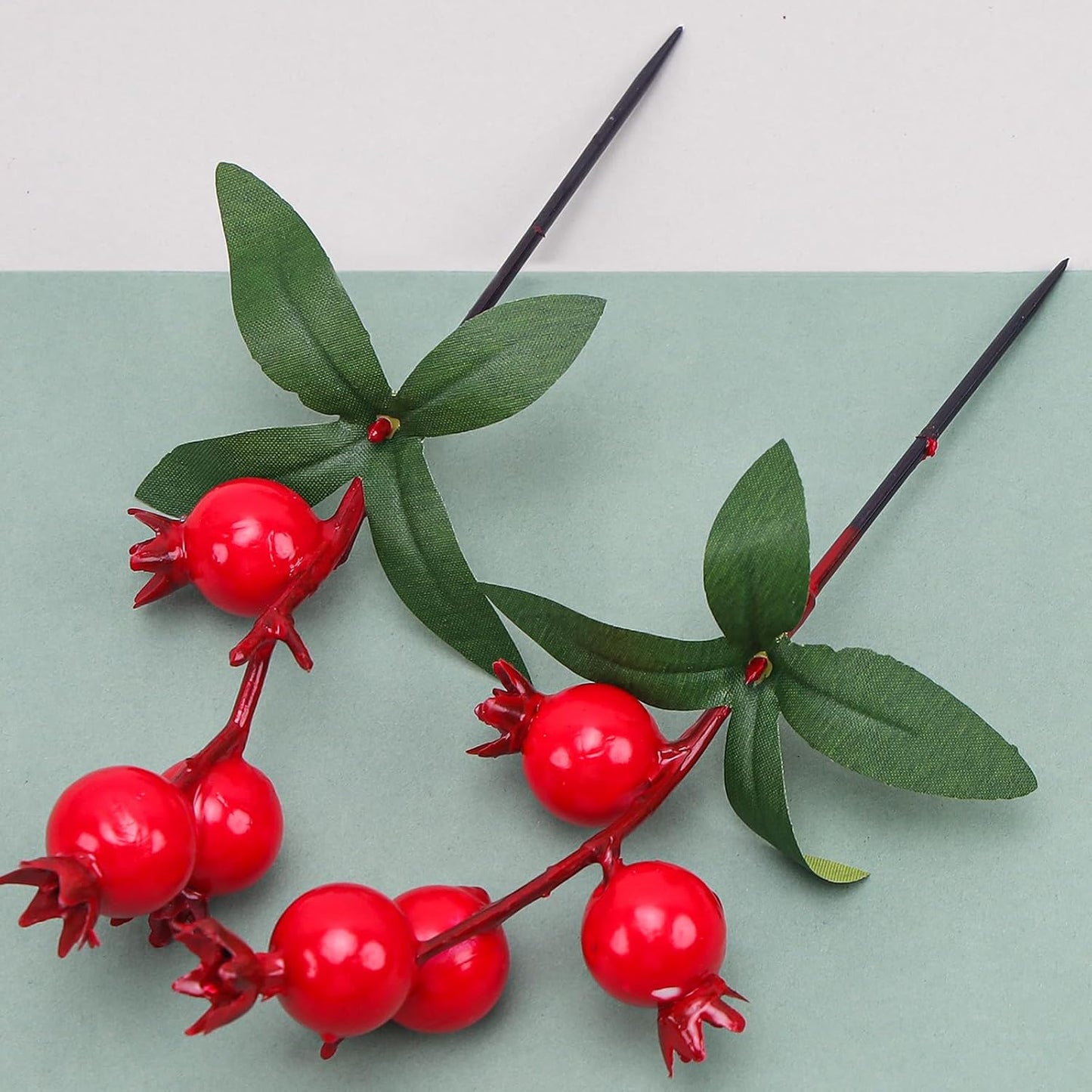3pcs Large Artificial Pomegranate Branches Christmas Red Berry Stem | Christmas holly berry decoration, DIY vase table craft photography, Office bedroom anniversary festival