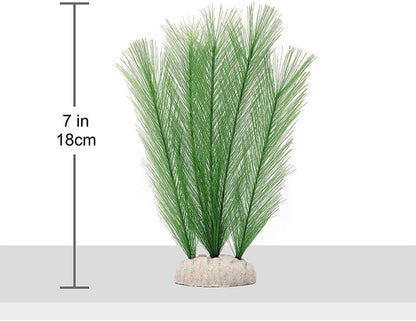 Aquarium Plastic Silk Plant Decorations Fish Tank Artificial Green Water Plants Made of Silk Fabrics, Safe for All Fish & Pets Large 3Pcs