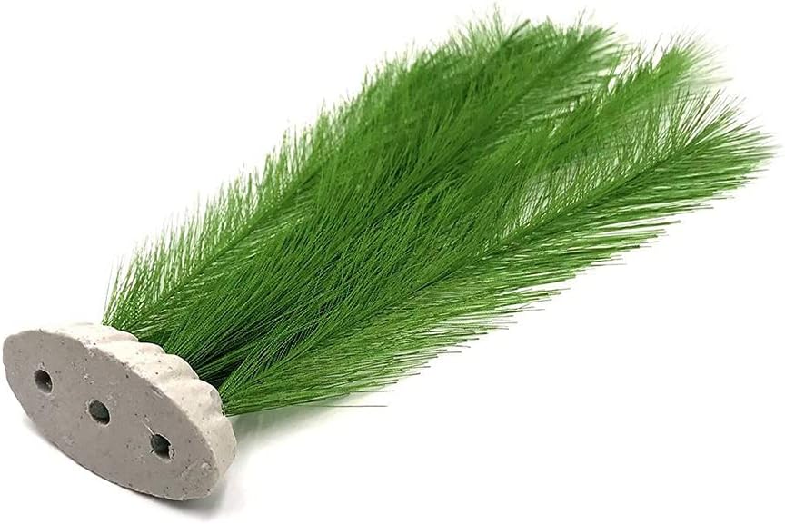 Aquarium Plastic Silk Plant Decorations Fish Tank Artificial Green Water Plants Made of Silk Fabrics, Safe for All Fish & Pets Large 3Pcs