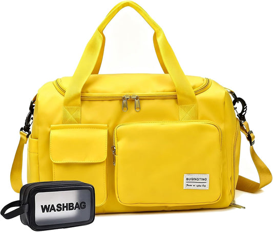 Small Gym Bag for Women, Travel Duffle Bag Carry On Weekender Bag with Shoe Compartment - Colors A