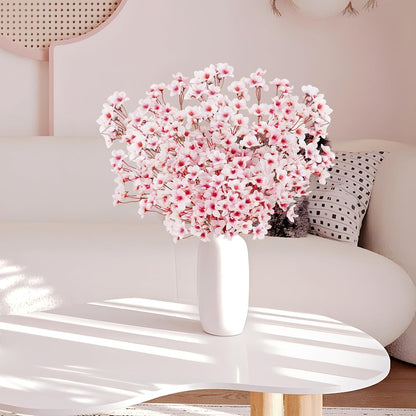 16 Pcs Artificial Silk Cherry Blossom Branches 15.7in for Vase ,Pink Peach