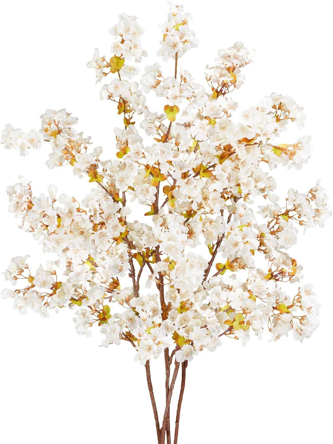 16 Pcs Artificial Silk Cherry Blossom Branches 15.7in for Vase ,Pink Peach