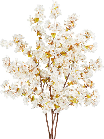 16 Pcs Artificial Silk Cherry Blossom Branches 15.7in for Vase ,Pink Peach