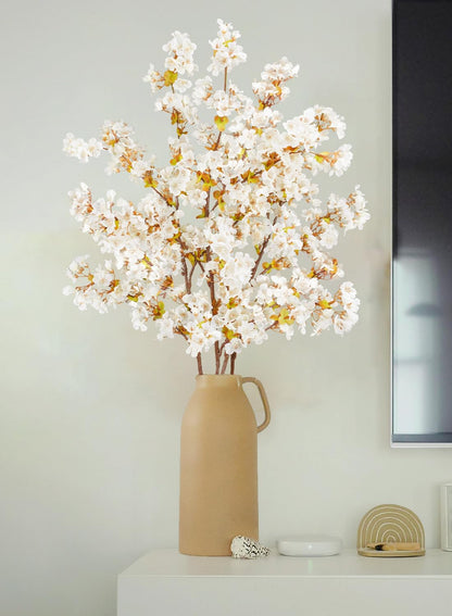 16 Pcs Artificial Silk Cherry Blossom Branches 15.7in for Vase ,Pink Peach