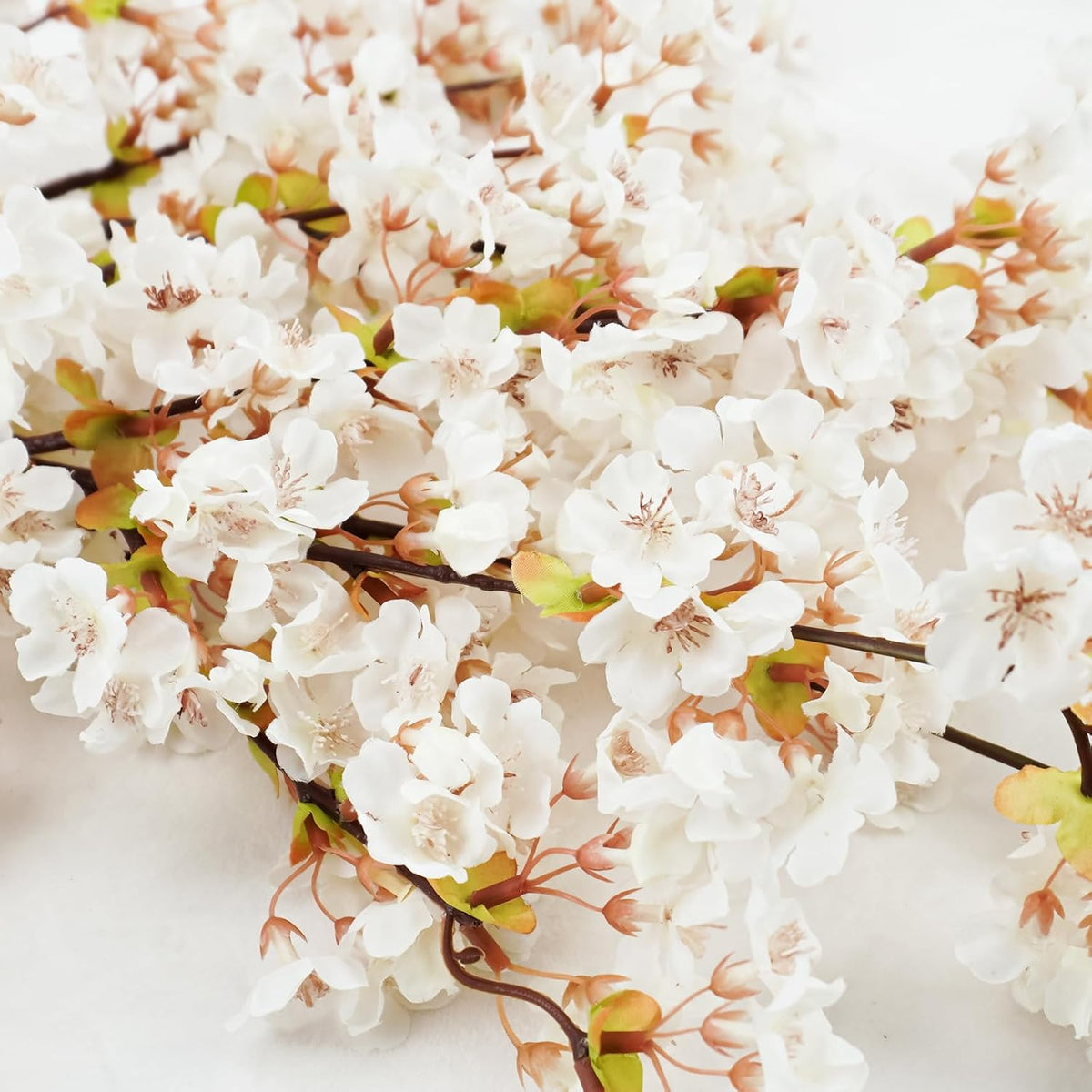16 Pcs Artificial Silk Cherry Blossom Branches 15.7in for Vase ,Pink Peach