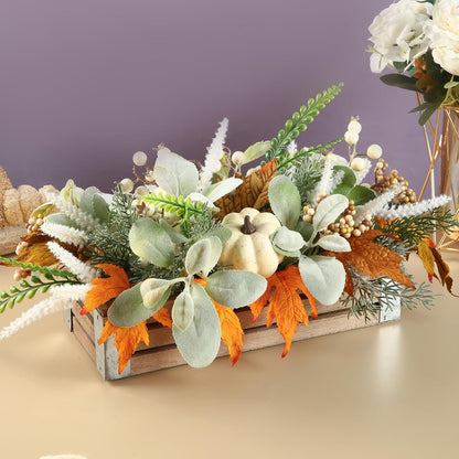 20" Harvest Fall Wreath for Front Door,Pumpkins Berries Autumn Wreaths