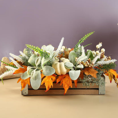20" Harvest Fall Wreath for Front Door,Pumpkins Berries Autumn Wreaths