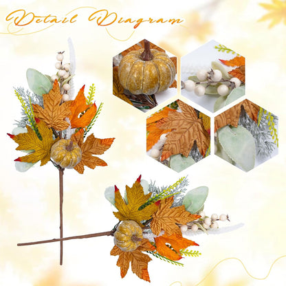20" Harvest Fall Wreath for Front Door,Pumpkins Berries Autumn Wreaths