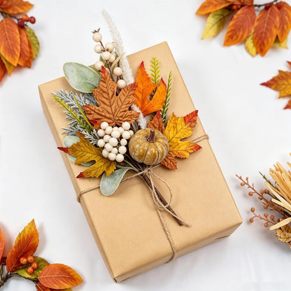 20" Harvest Fall Wreath for Front Door,Pumpkins Berries Autumn Wreaths