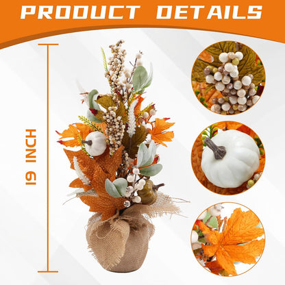 20" Harvest Fall Wreath for Front Door,Pumpkins Berries Autumn Wreaths