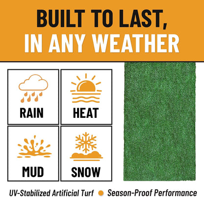 Artificial Grass Outdoor Runner Rug 2'7" x 10' – Waterproof Astro Turf with Drainage Holes – Patio & Lawn Decoration, Easy-Clean Dog Grass Mat | Waterproof Fake Grass Turf Runner for Patio, Porch & Lawn, Indoor Outdoor Astro Turf Rug with Drainage Holes,