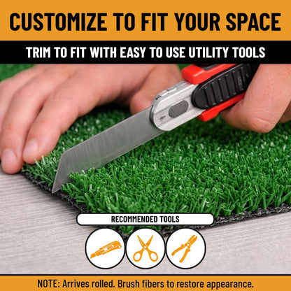 Artificial Grass Outdoor Runner Rug 2'7" x 10' – Waterproof Astro Turf with Drainage Holes – Patio & Lawn Decoration, Easy-Clean Dog Grass Mat | Waterproof Fake Grass Turf Runner for Patio, Porch & Lawn, Indoor Outdoor Astro Turf Rug with Drainage Holes,