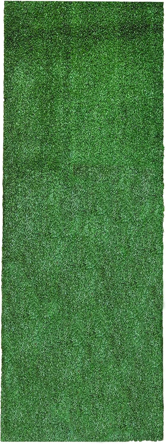 Artificial Grass Outdoor Runner Rug 2'7" x 10' – Waterproof Astro Turf with Drainage Holes – Patio & Lawn Decoration, Easy-Clean Dog Grass Mat | Waterproof Fake Grass Turf Runner for Patio, Porch & Lawn, Indoor Outdoor Astro Turf Rug with Drainage Holes,
