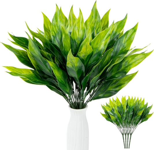 4PCS Artificial Greenery Stems - 13.7" Lucky Bamboo Leaves