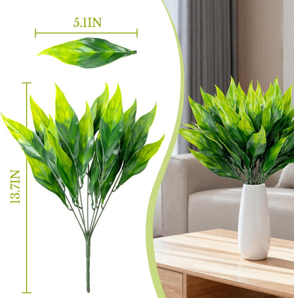 4PCS Artificial Greenery Stems - 13.7" Lucky Bamboo Leaves