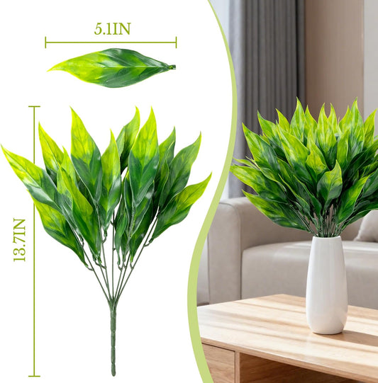 4PCS Artificial Greenery Stems - 13.7" Lucky Bamboo Leaves