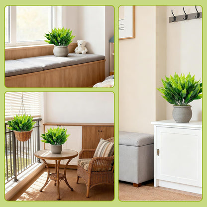 4PCS Artificial Greenery Stems - 13.7" Lucky Bamboo Leaves