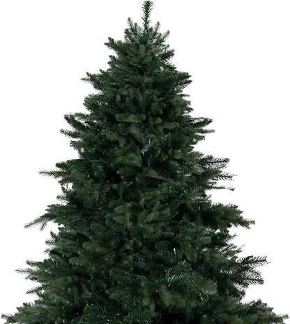 Cynthia 7.5ft Prelit Aritificial Christmas Tree with 3661 Branch Tips, 800 Warm Lights and Metal Stand, 60" Wide Realistic Rustic Christmas Tree with Lights