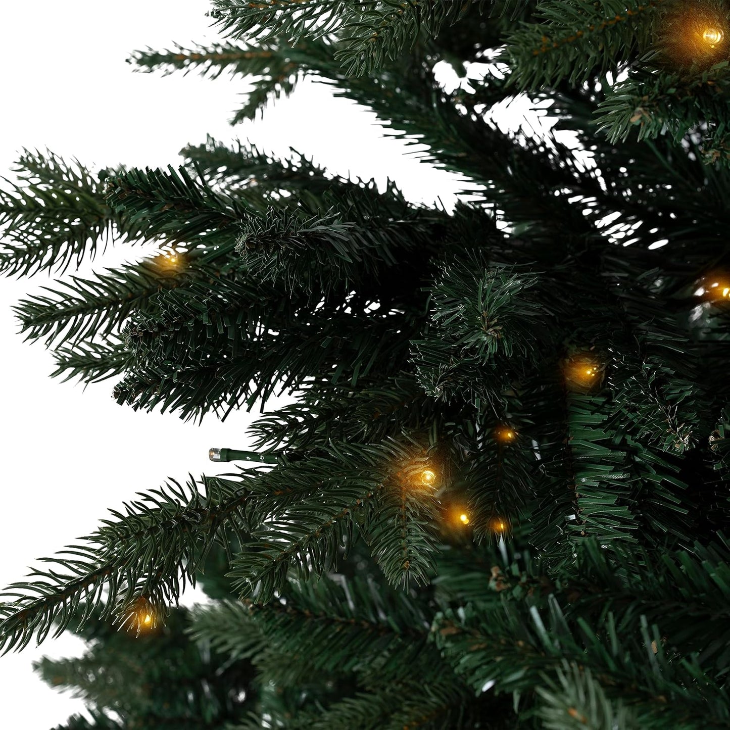 Cynthia 7.5ft Prelit Aritificial Christmas Tree with 3661 Branch Tips, 800 Warm Lights and Metal Stand, 60" Wide Realistic Rustic Christmas Tree with Lights