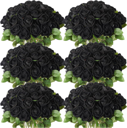 50 Pcs Artificial Rose Flower Bulk Realistic Silk Fake Roses with Long Stem Plastic Artificial Flower Bouquet Real Looking for Home Wedding Centerpieces Party Decoration(Beige Champagne)