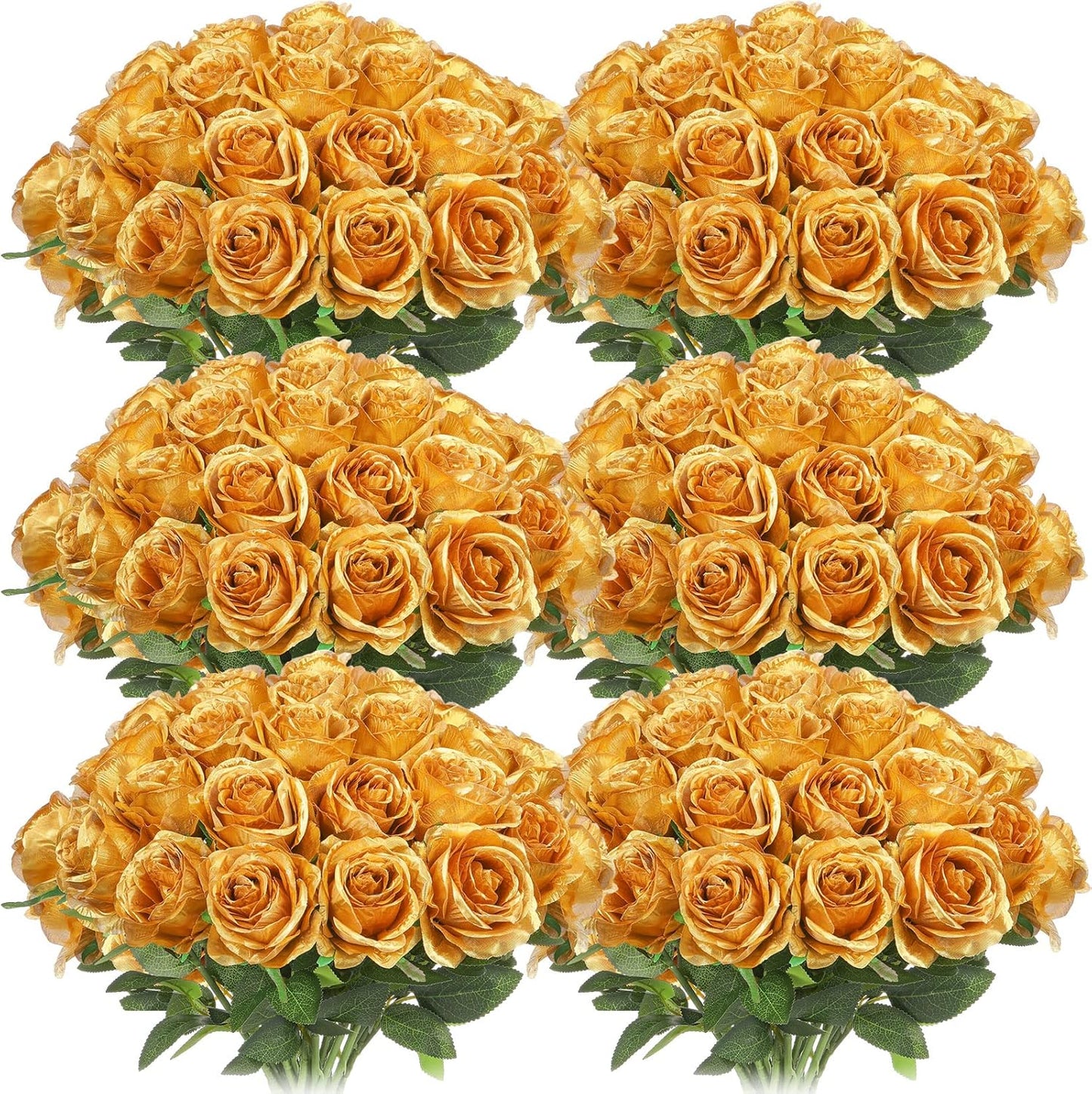 50 Pcs Artificial Rose Flower Bulk Realistic Silk Fake Roses with Long Stem Plastic Artificial Flower Bouquet Real Looking for Home Wedding Centerpieces Party Decoration(Beige Champagne)