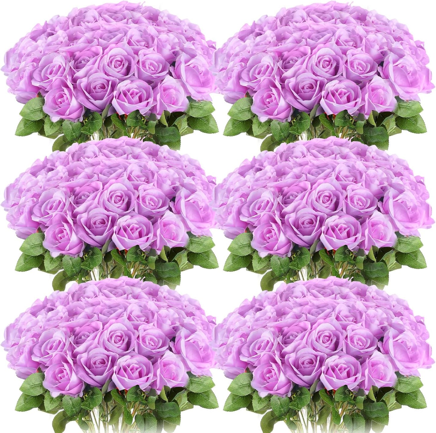 50 Pcs Artificial Rose Flower Bulk Realistic Silk Fake Roses with Long Stem Plastic Artificial Flower Bouquet Real Looking for Home Wedding Centerpieces Party Decoration(Beige Champagne)