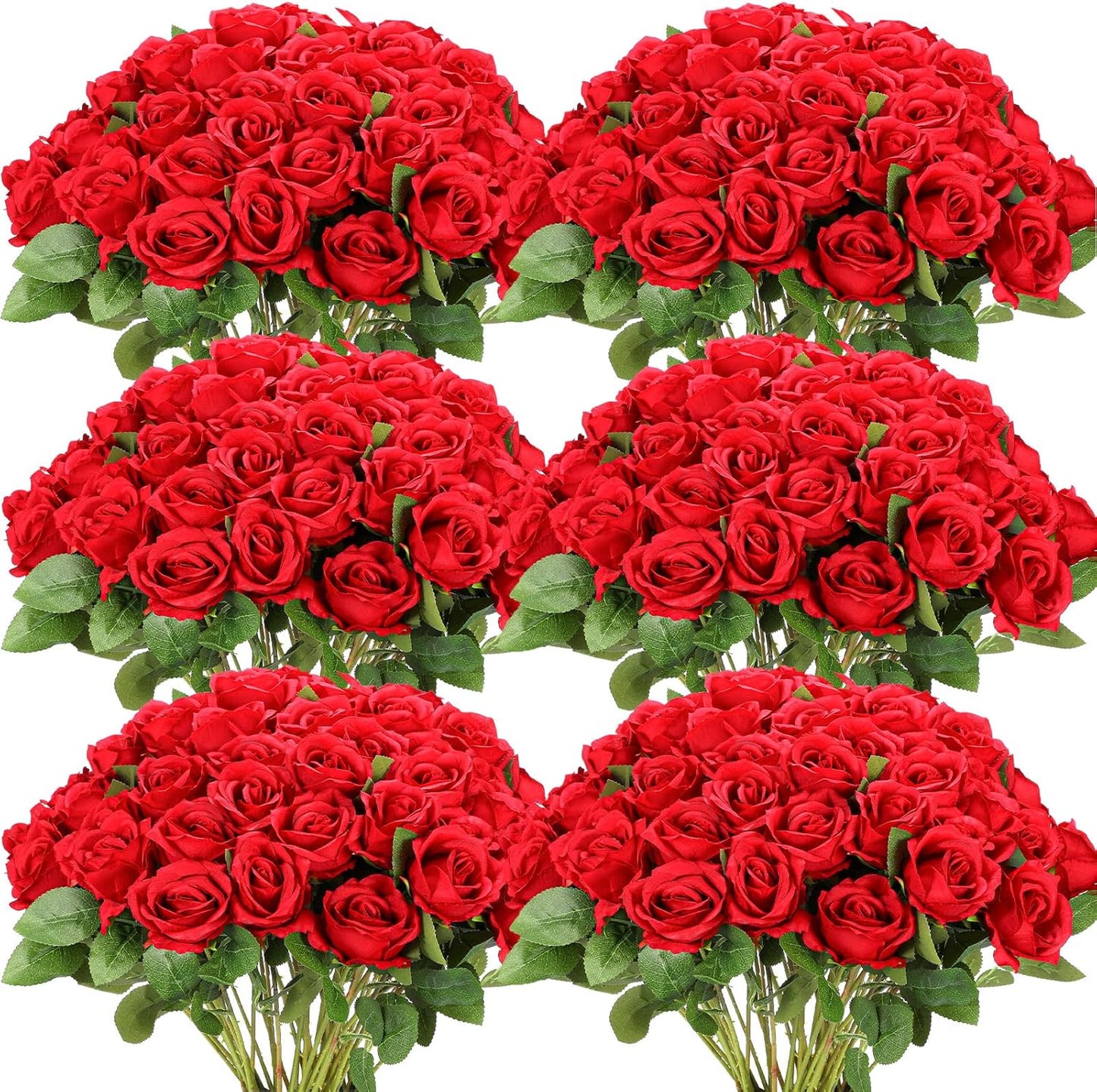 50 Pcs Artificial Rose Flower Bulk Realistic Silk Fake Roses with Long Stem Plastic Artificial Flower Bouquet Real Looking for Home Wedding Centerpieces Party Decoration(Beige Champagne)