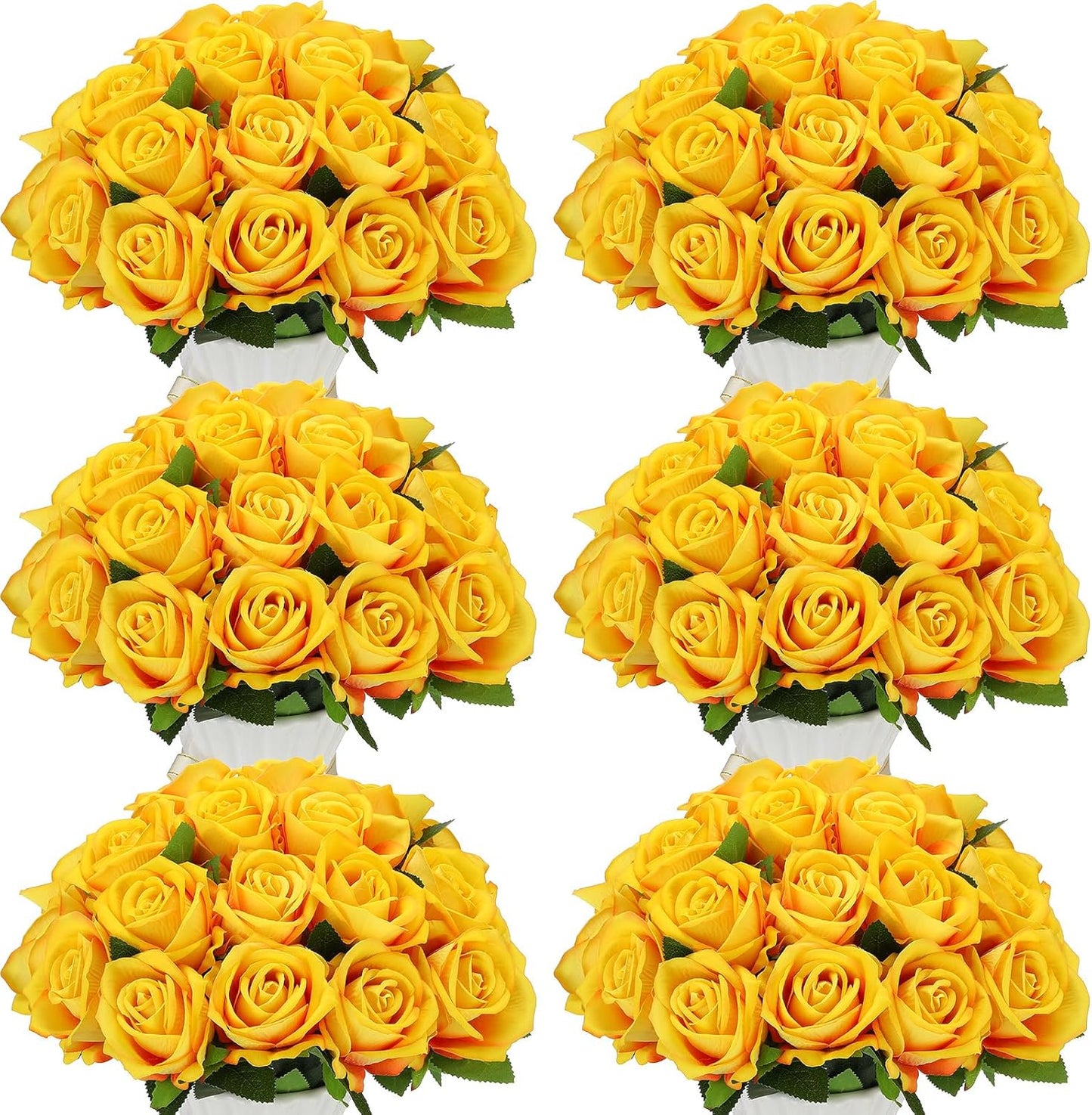 50 Pcs Artificial Rose Flower Bulk Realistic Silk Fake Roses with Long Stem Plastic Artificial Flower Bouquet Real Looking for Home Wedding Centerpieces Party Decoration(Beige Champagne)