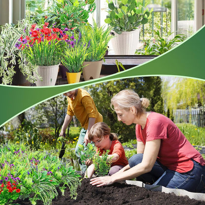 14 Bundles Artificial Plants Flower Outdoor, UV Resistant Faux Greenery with Flowers & Cascading Vines, Fake Plants for Planters, Window Boxes, Hanging Baskets & Garden Decor