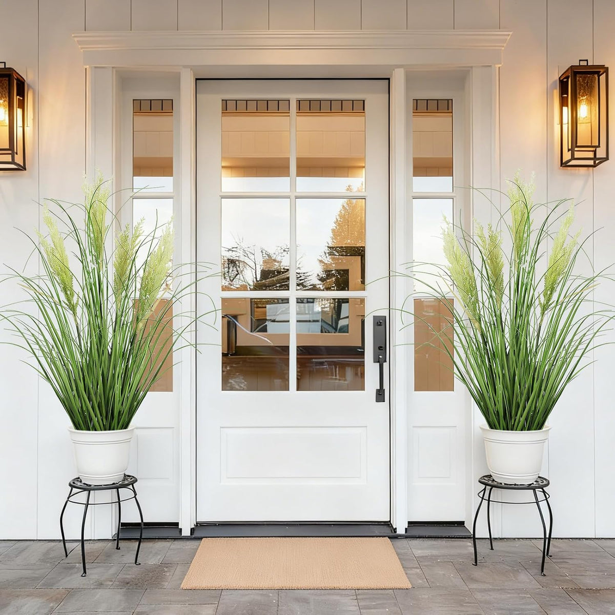 3ft/35in Artificial Plants Outdoor Indoor,Fake Onion Grass In Pot
