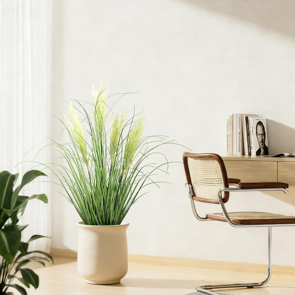 3ft/35in Artificial Plants Outdoor Indoor,Fake Onion Grass In Pot