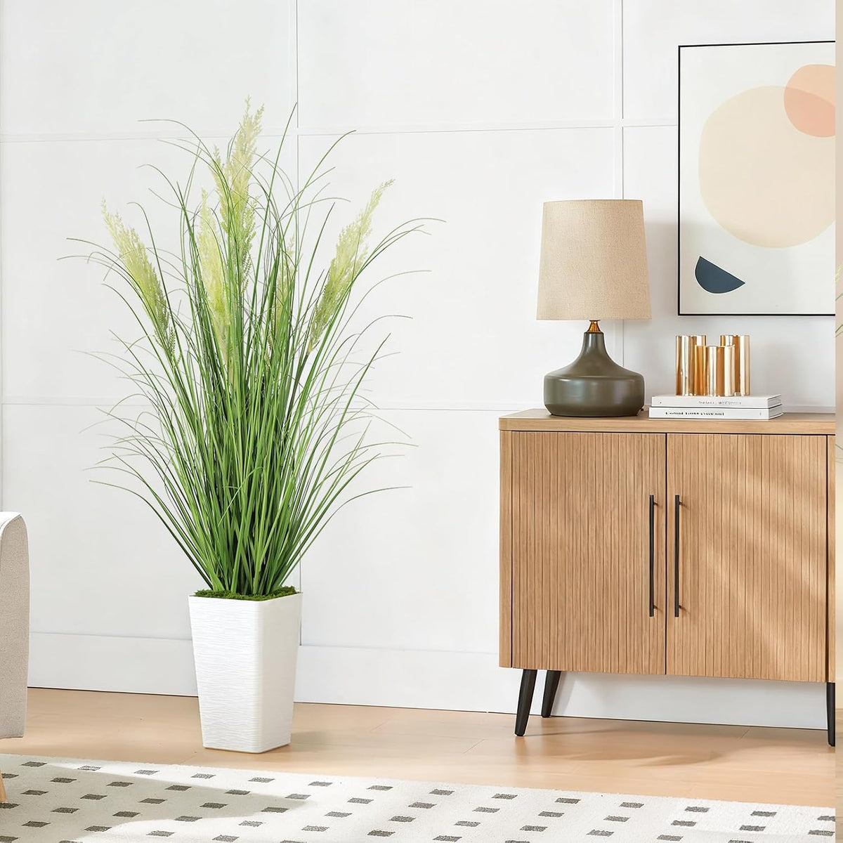 3ft/35in Artificial Plants Outdoor Indoor,Fake Onion Grass In Pot