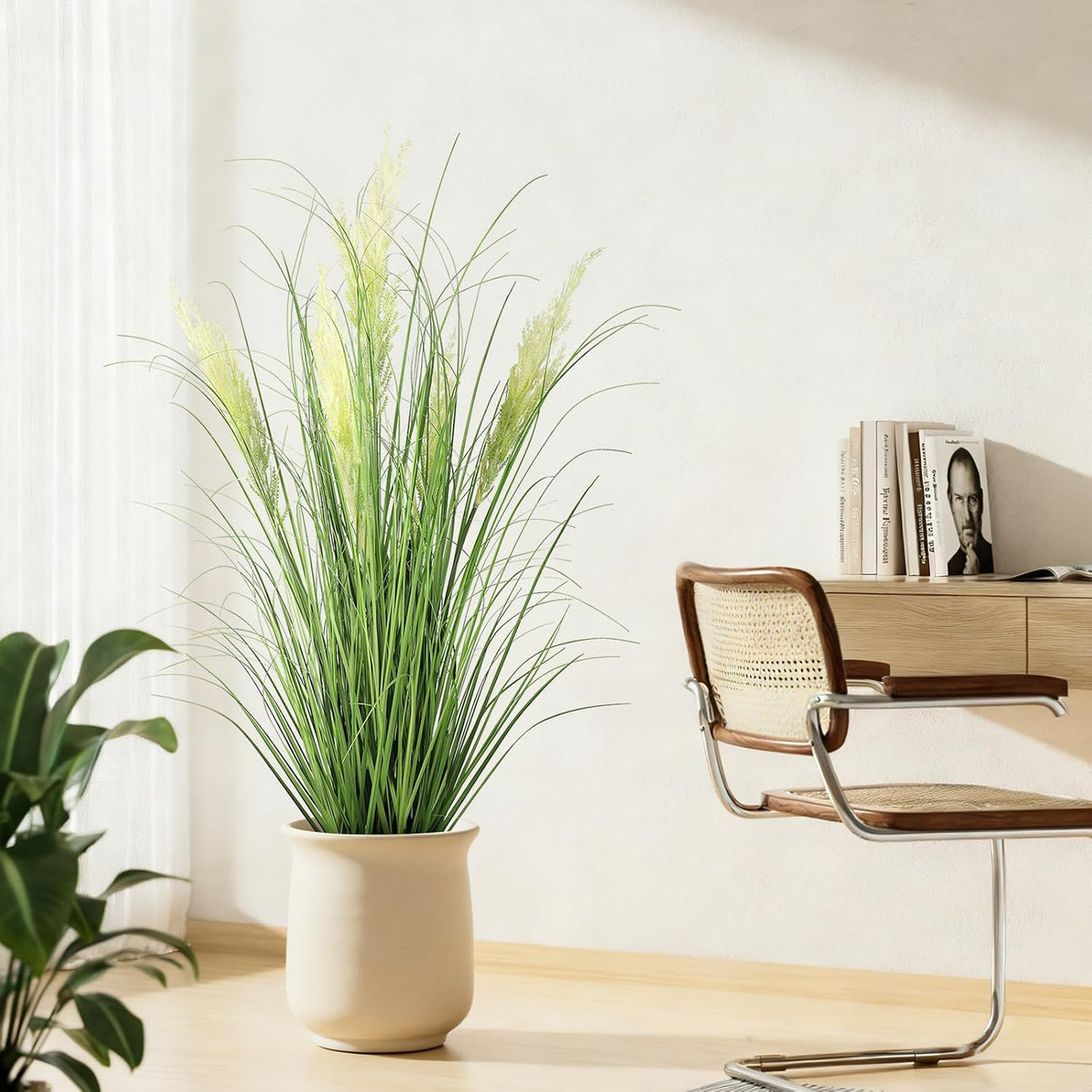 3ft/35in Artificial Plants Outdoor Indoor,Fake Onion Grass In Pot
