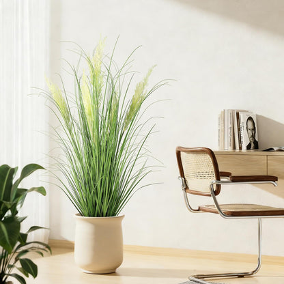 3ft/35in Artificial Plants Outdoor Indoor,Fake Onion Grass In Pot