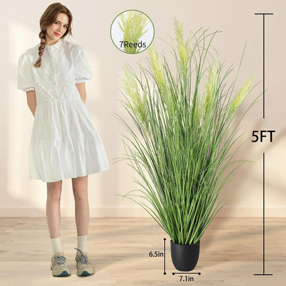 3ft/35in Artificial Plants Outdoor Indoor,Fake Onion Grass In Pot