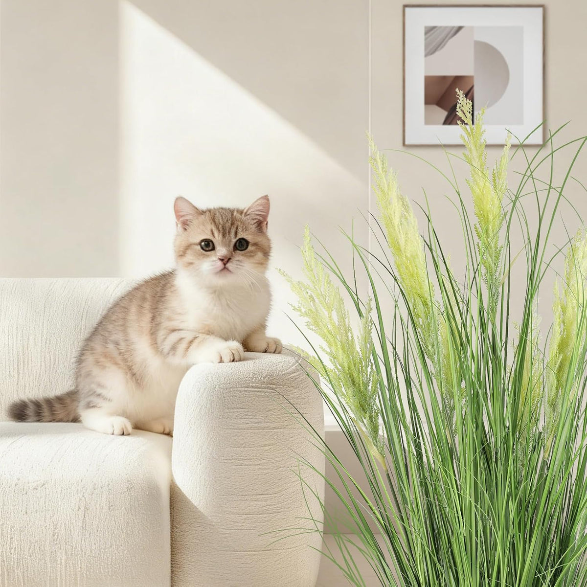 3ft/35in Artificial Plants Outdoor Indoor,Fake Onion Grass In Pot
