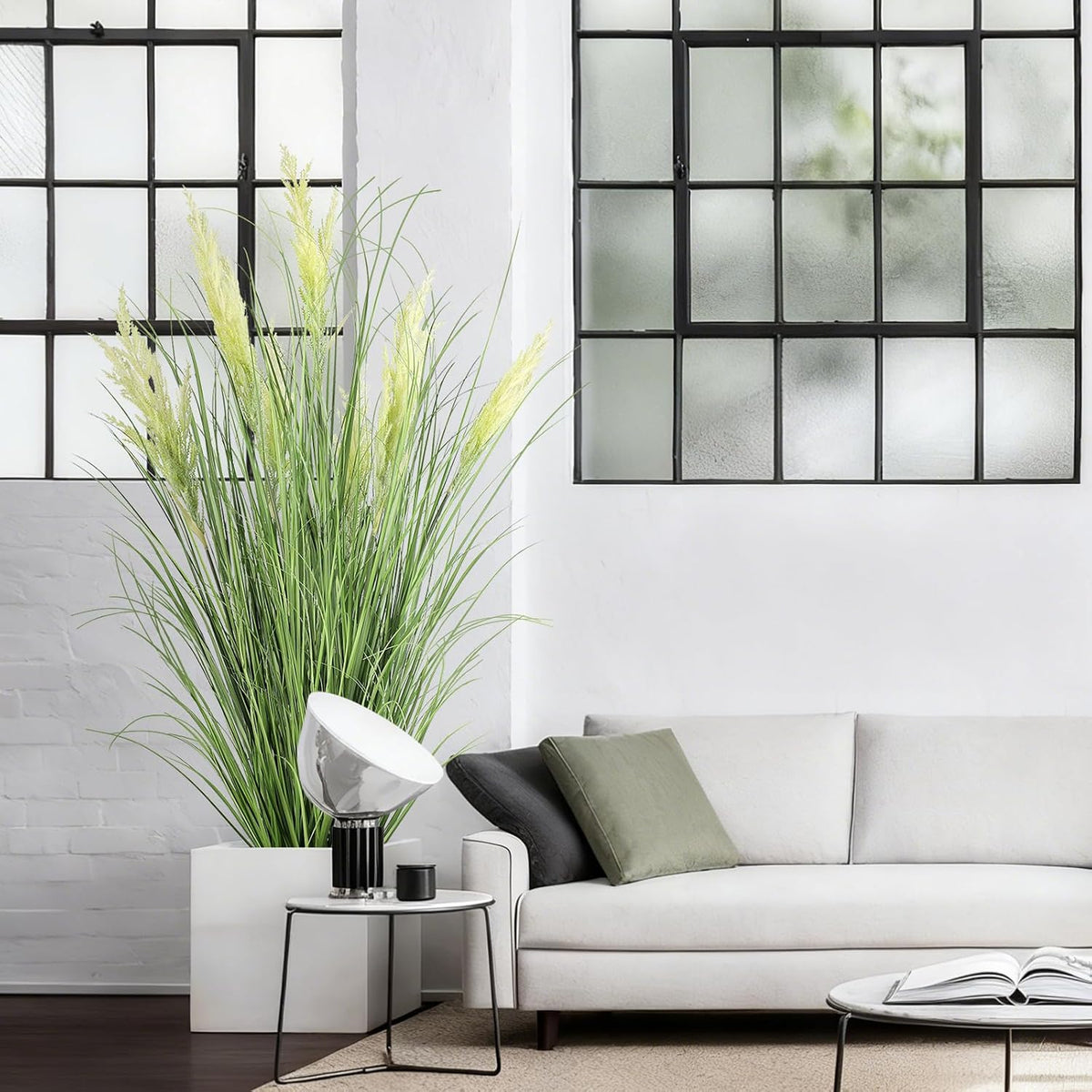 3ft/35in Artificial Plants Outdoor Indoor,Fake Onion Grass In Pot