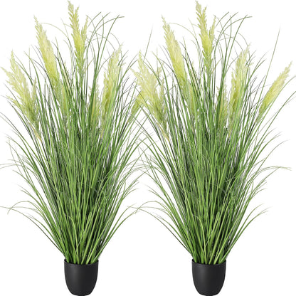 3ft/35in Artificial Plants Outdoor Indoor,Fake Onion Grass In Pot