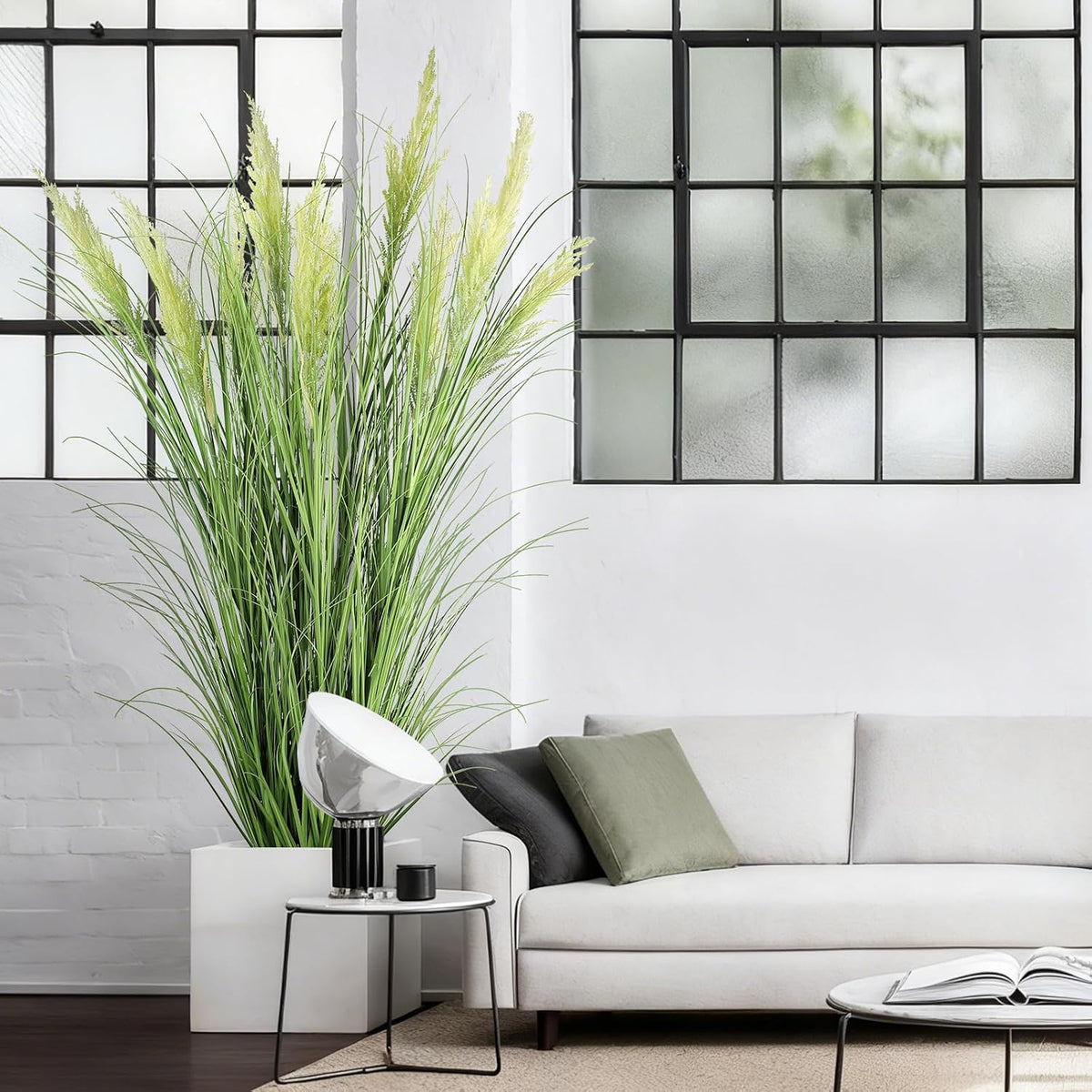 3ft/35in Artificial Plants Outdoor Indoor,Fake Onion Grass In Pot