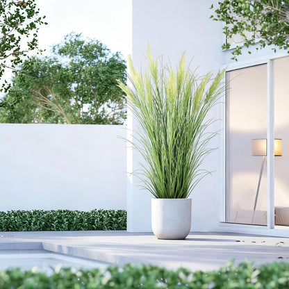 3ft/35in Artificial Plants Outdoor Indoor,Fake Onion Grass In Pot