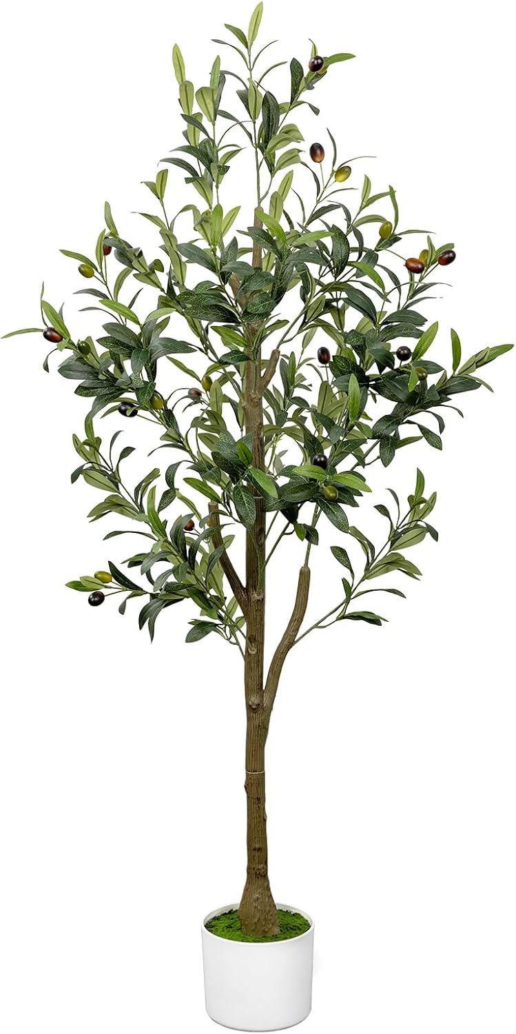 4FT Artificial Olive Tree Indoor Tall Faux with Planter