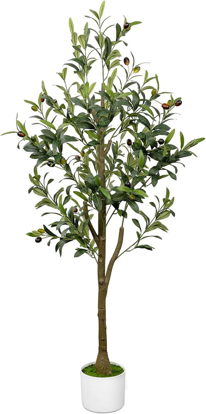 4FT Artificial Olive Tree Indoor Tall Faux with Planter