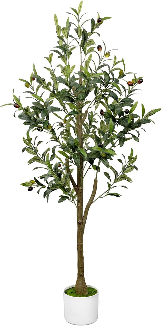 4FT Artificial Olive Tree Indoor Tall Faux with Planter