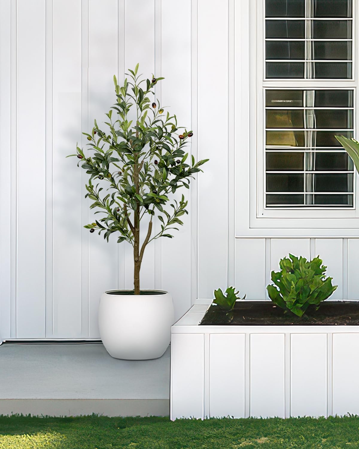 4FT Artificial Olive Tree Indoor Tall Faux with Planter